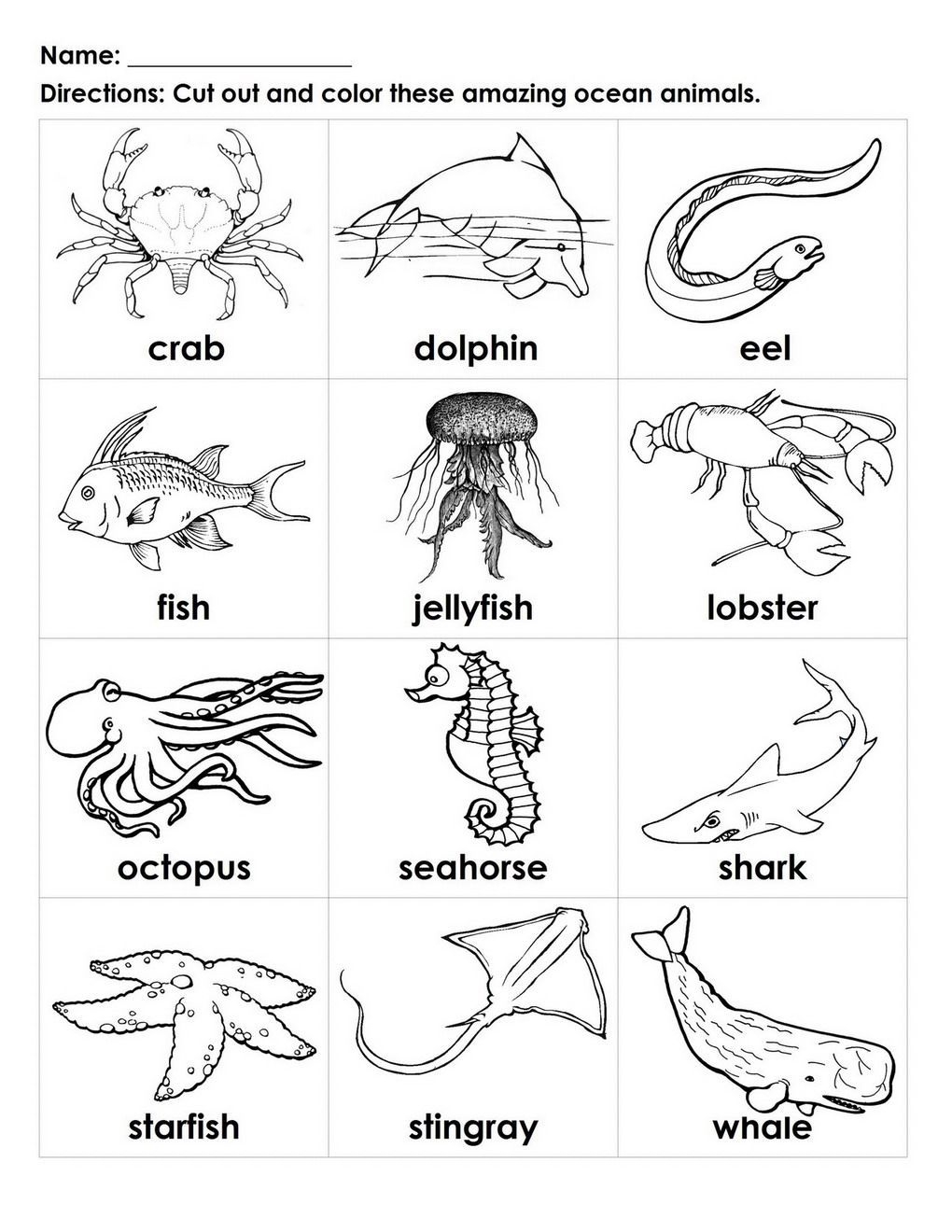 Free Printable Sea Animals Pictures