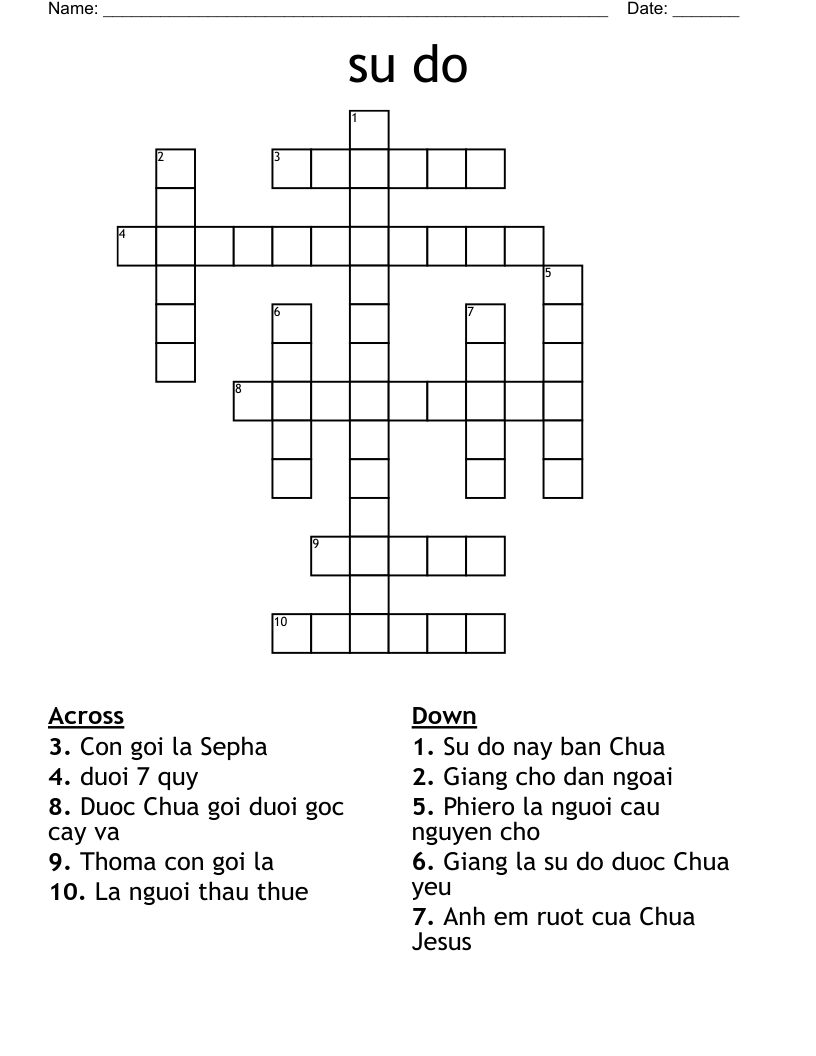Su Do Crossword WordMint