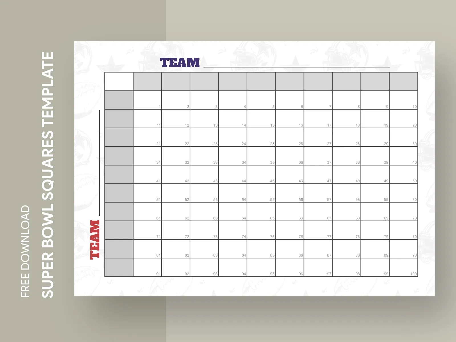 Super Bowl Squares Google Docs Templates By Gdoc Dribbble