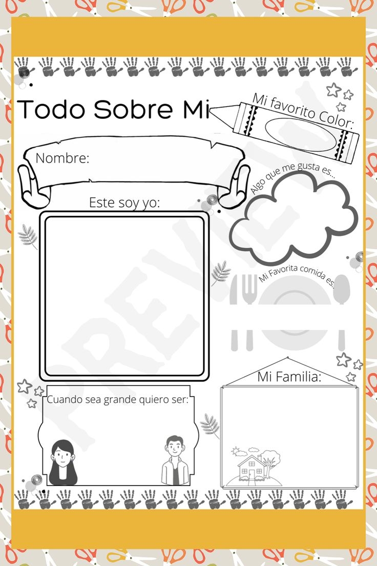 Todo Sobre Mi First Day Of School Worksheet In Spanish