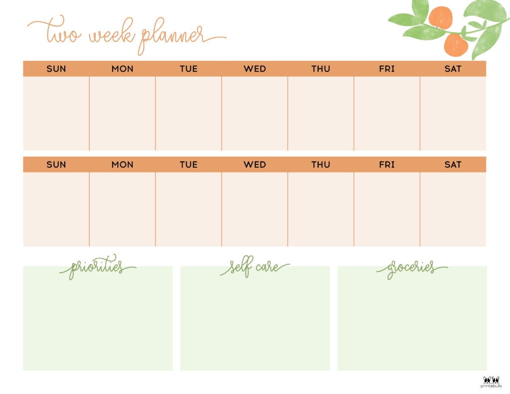 Free Printable Monday First 2 Week Calendar Template