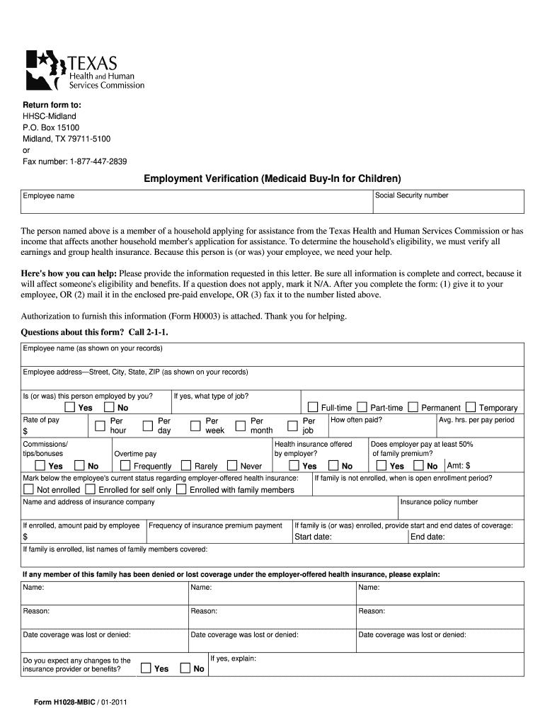 TX H1028 MBIC Form Fill Online Printable Fillable Blank 