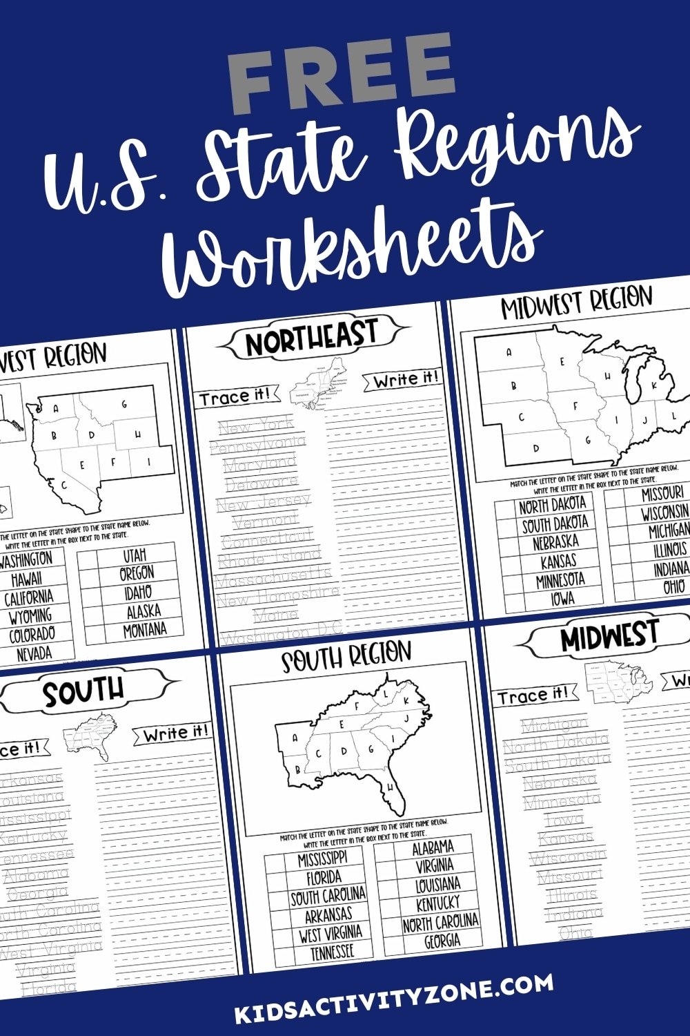 United States Regions Worksheets And Printables Homeschool 