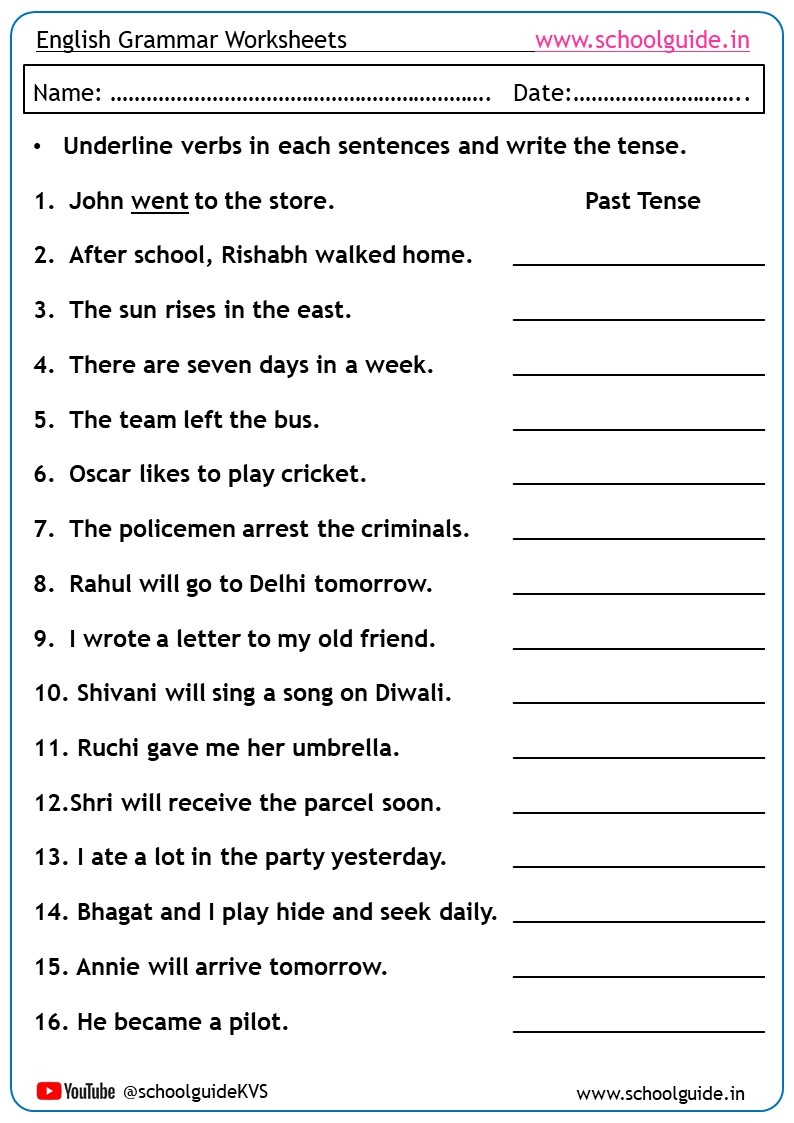 Verbs Worksheets