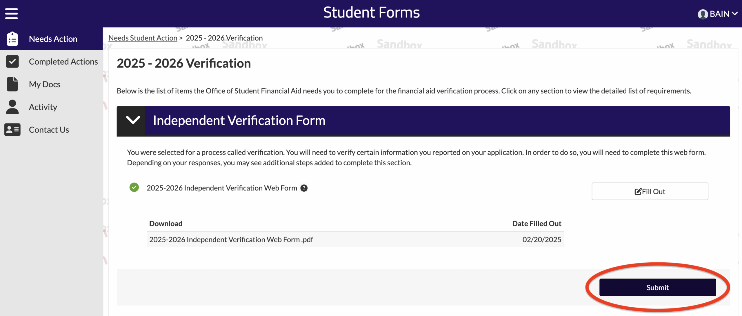 Verification Process Office Of Student Financial Aid