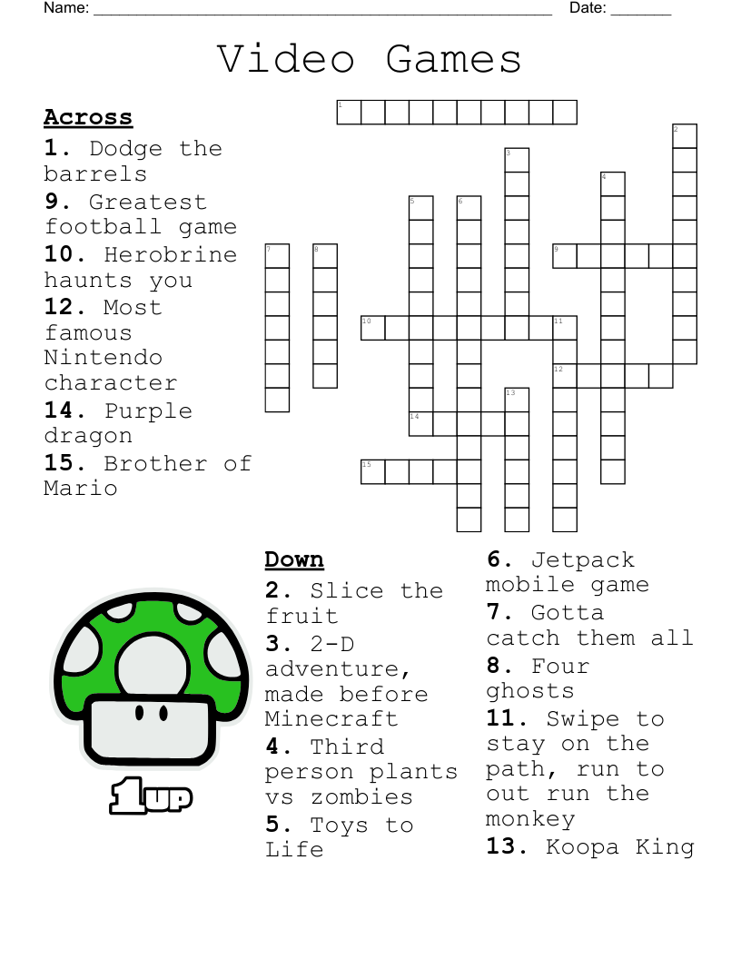 Free Printable Crossword Puzzle Online