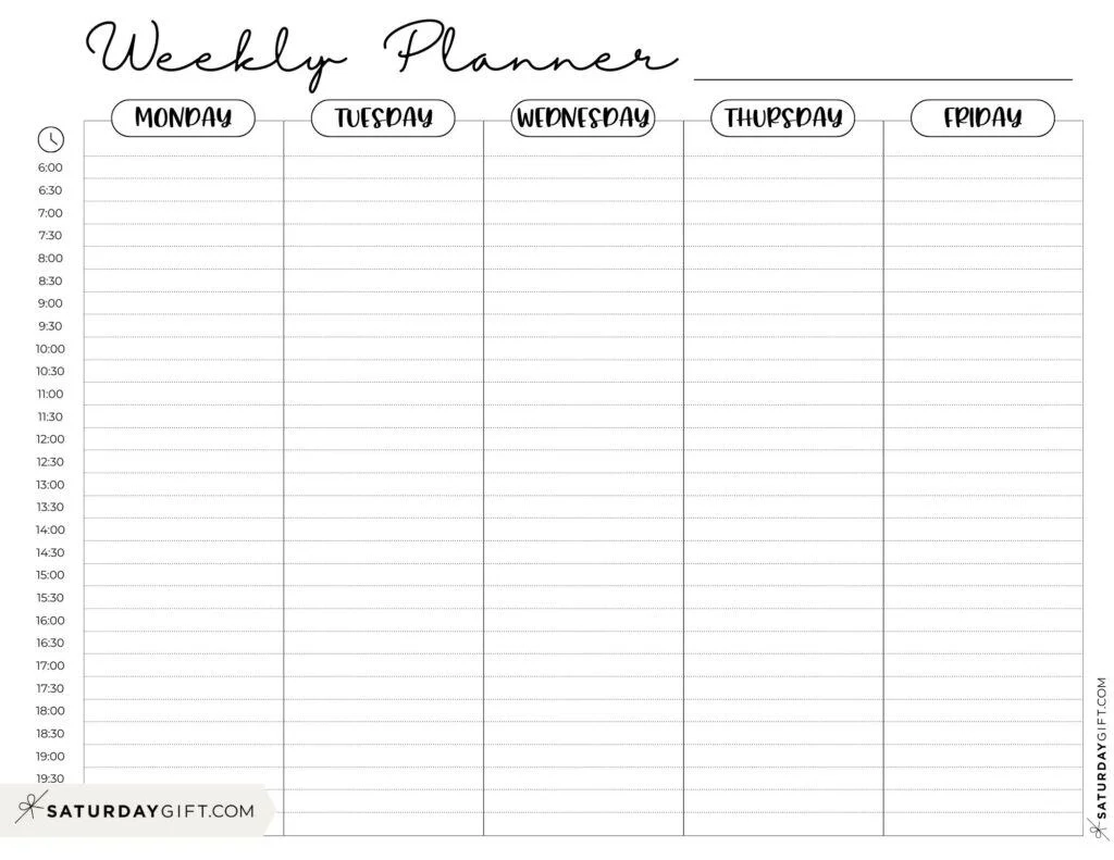 Weekly Planner Printable 39 Cute Free Weekly Calendar Templates 