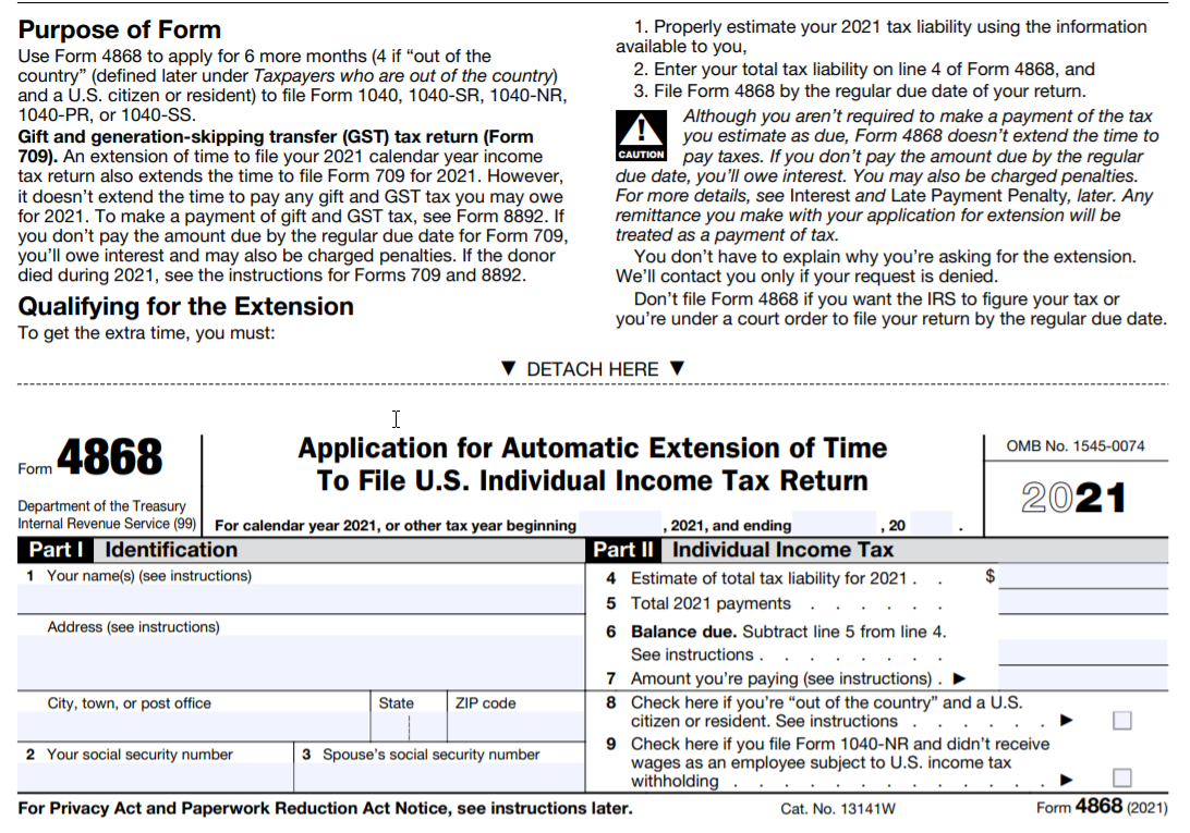 Where Do I Mail Form 4868 Form 4868 Mailing Address
