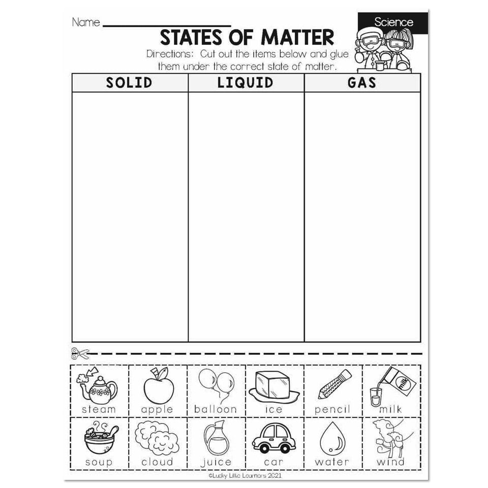 Winter Early Finishers 2nd Grade Science States Of Matter 