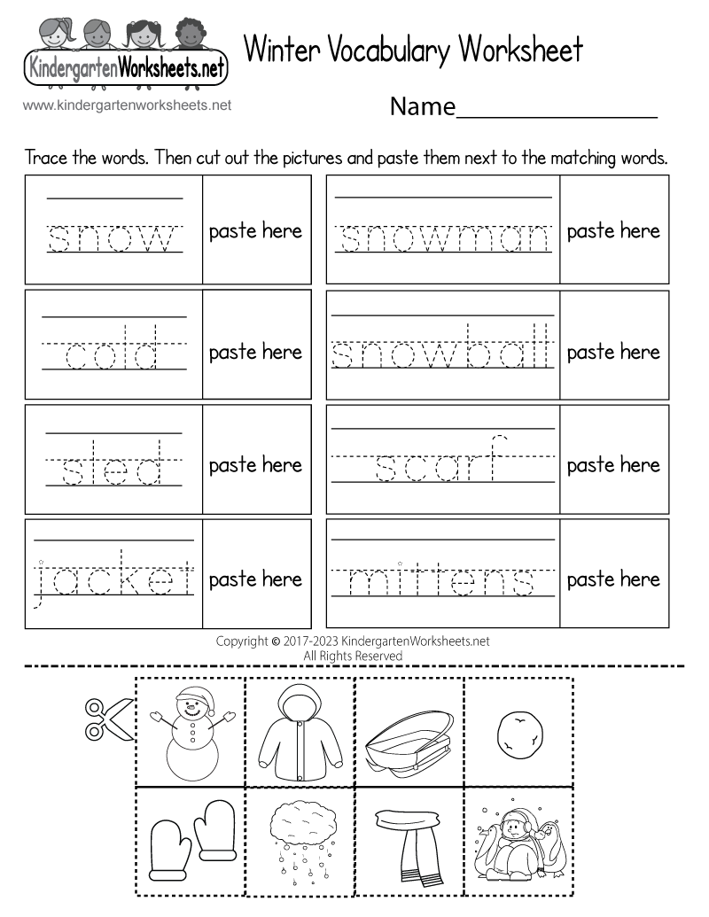 Winter Vocabulary Words Worksheet Free Printable Digital amp PDF