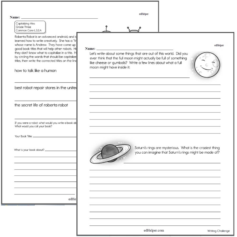 Free Printable Writing Worksheets 3rd Grade
