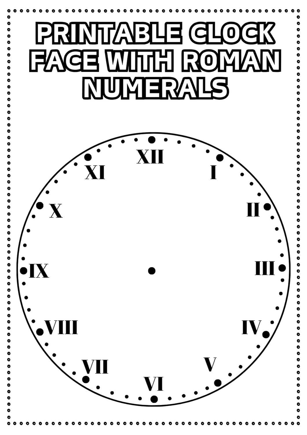 Free Printable Clock Face Templates