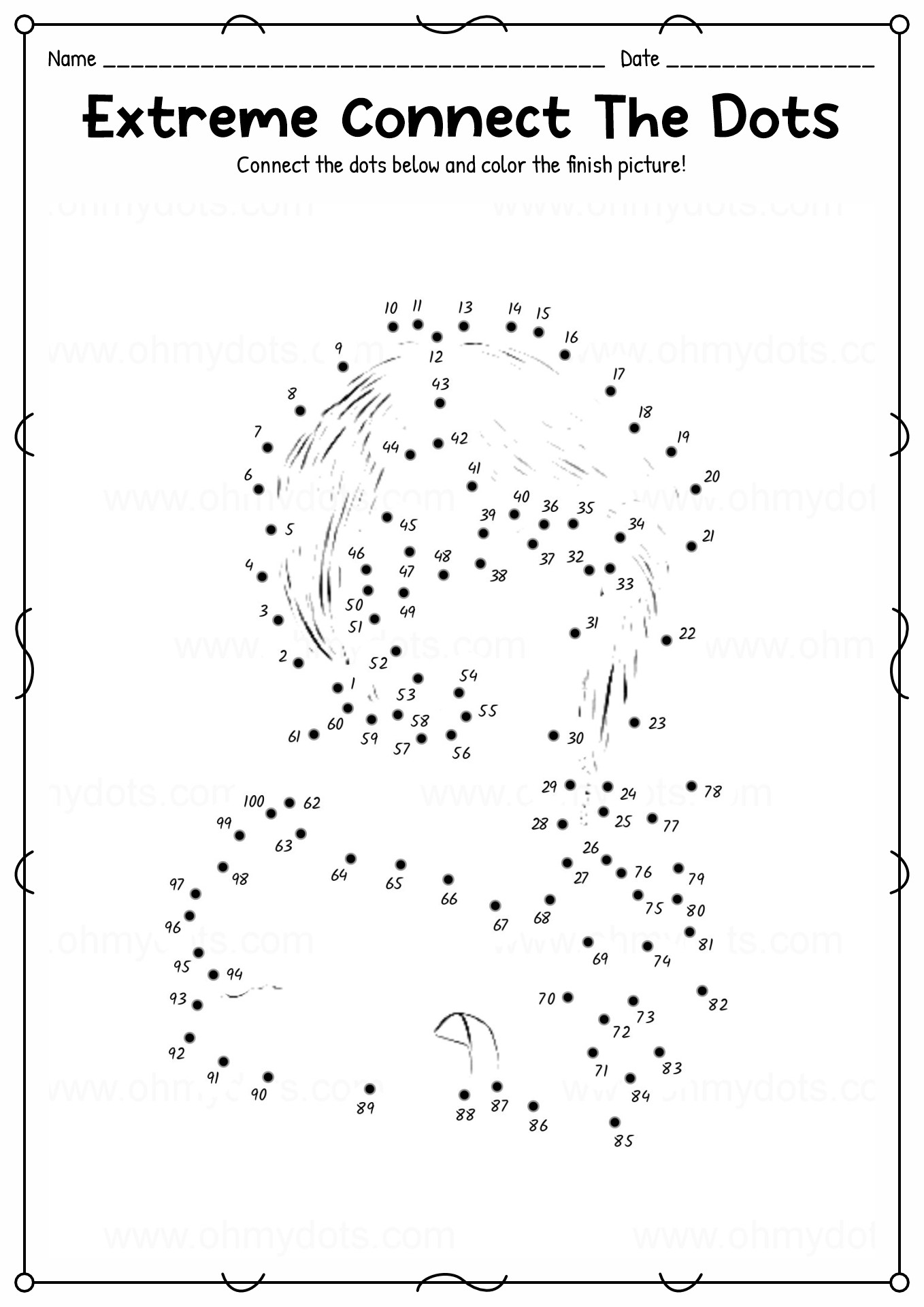 10 Printable Dot To Dot Worksheets 1 100 Free PDF At Worksheeto 