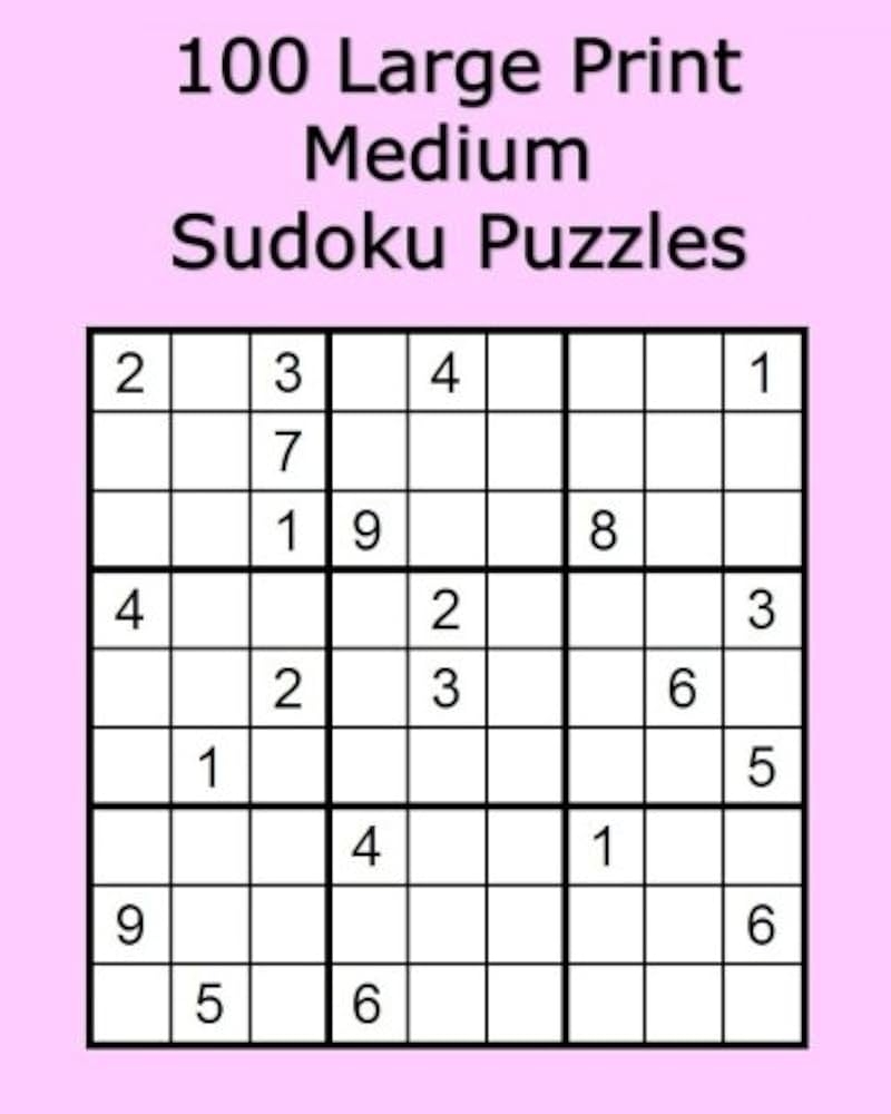 100 Large Print Medium Sudoku Puzzles Murchadh Terry Amazon de Books