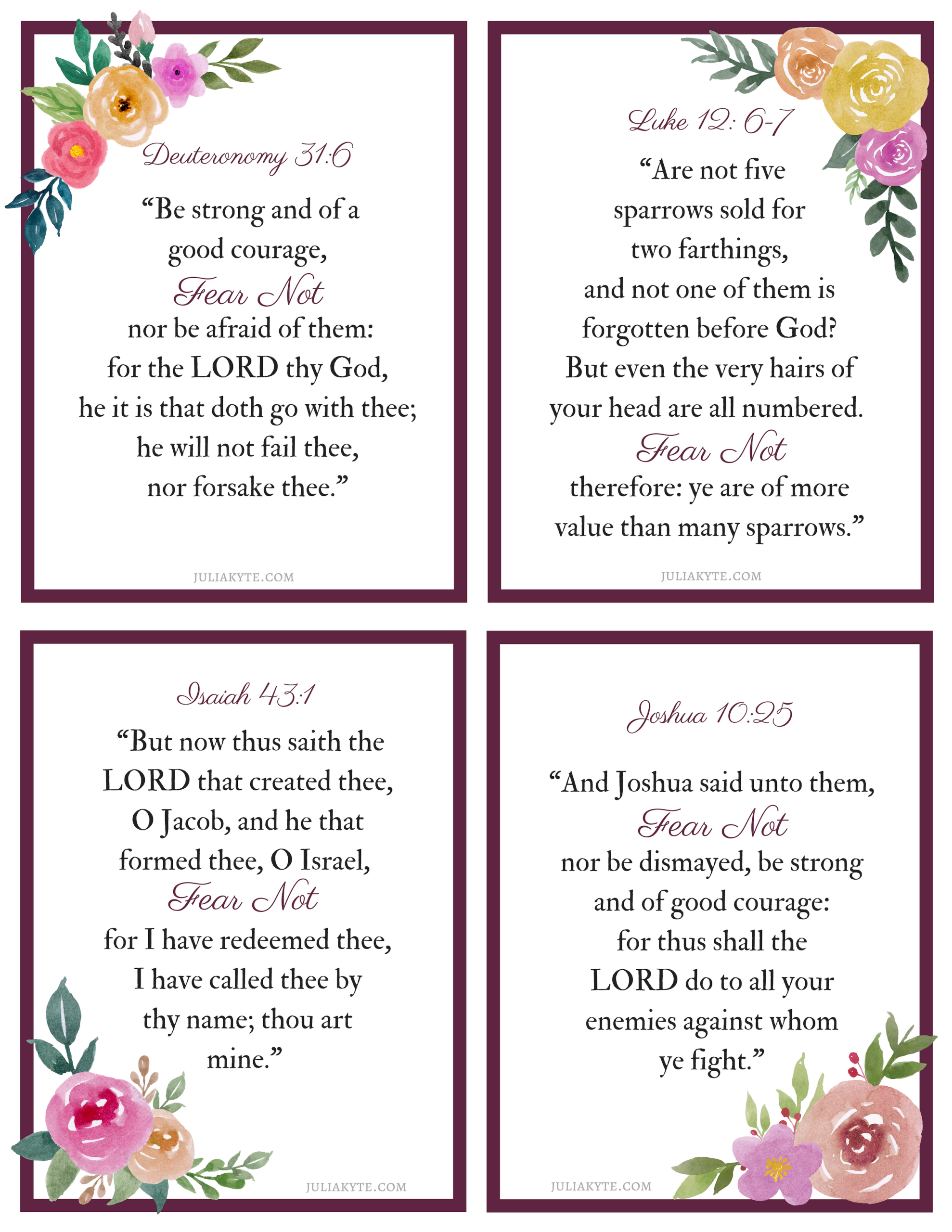 13 KJV Card Verses Ideas To Save Today Scripture Printables 