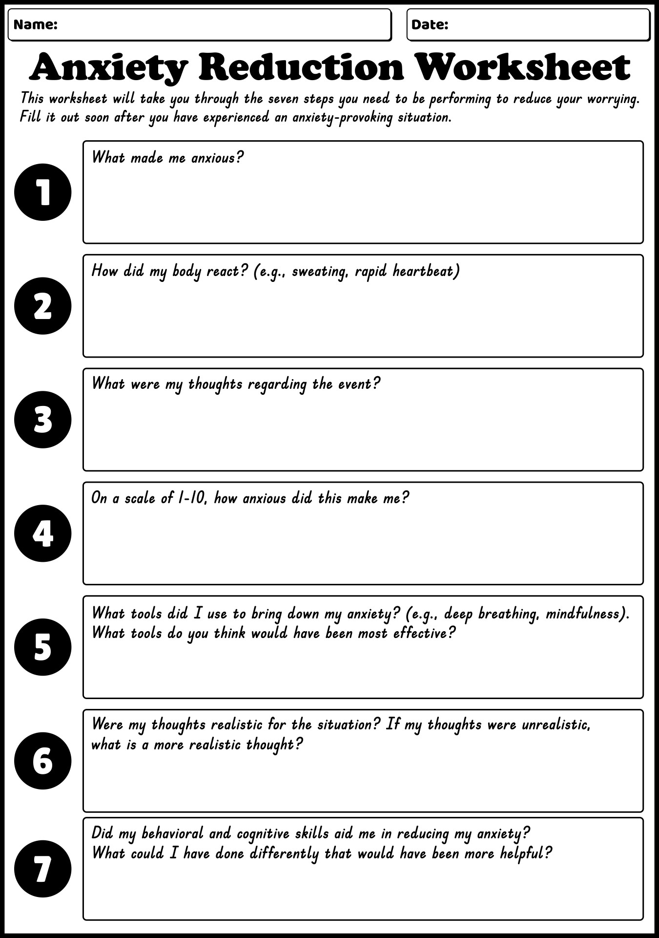 18 Anxiety CBT Worksheets Free PDF At Worksheeto