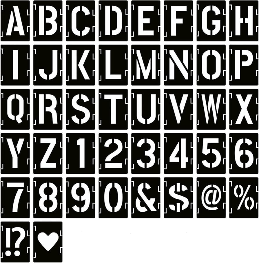 2 Inch Letter Alphabet Stencils 42 Pieces Set Interlocking Templates For Drawing Combination Perfect For Signs Street Signs Crafts Amazon de 