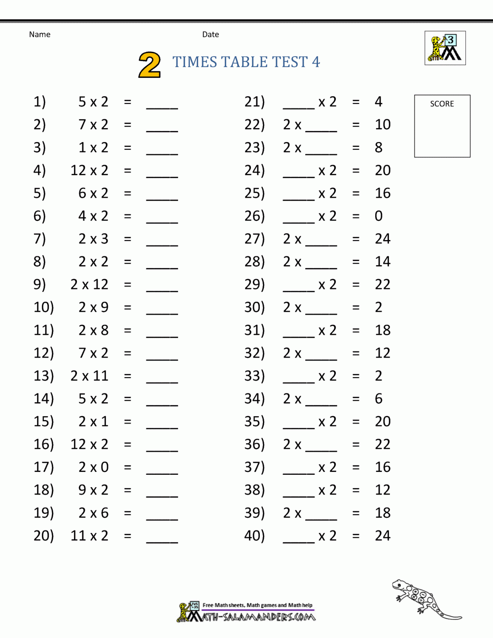 Printable Multiplication Worksheets 11 20