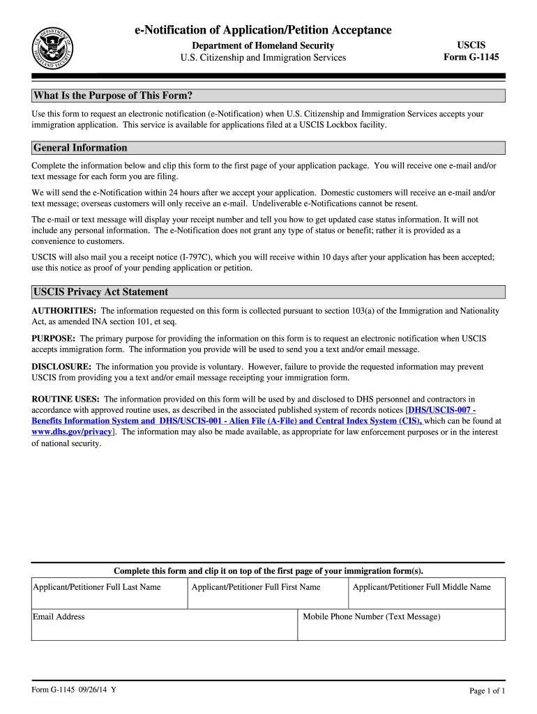 2014 2025 Form USCIS G 1145 Fill Online Printable Fillable 