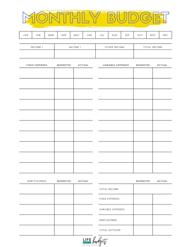 Free Printable Beginner Simple Budget Worksheet