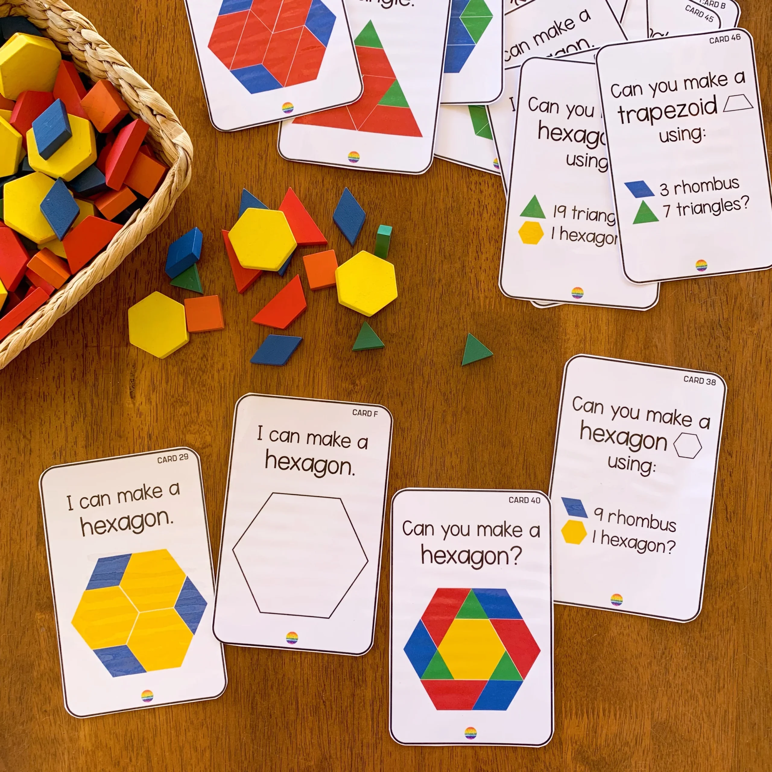 2D Shape Pattern Block STEM Challenge Cards