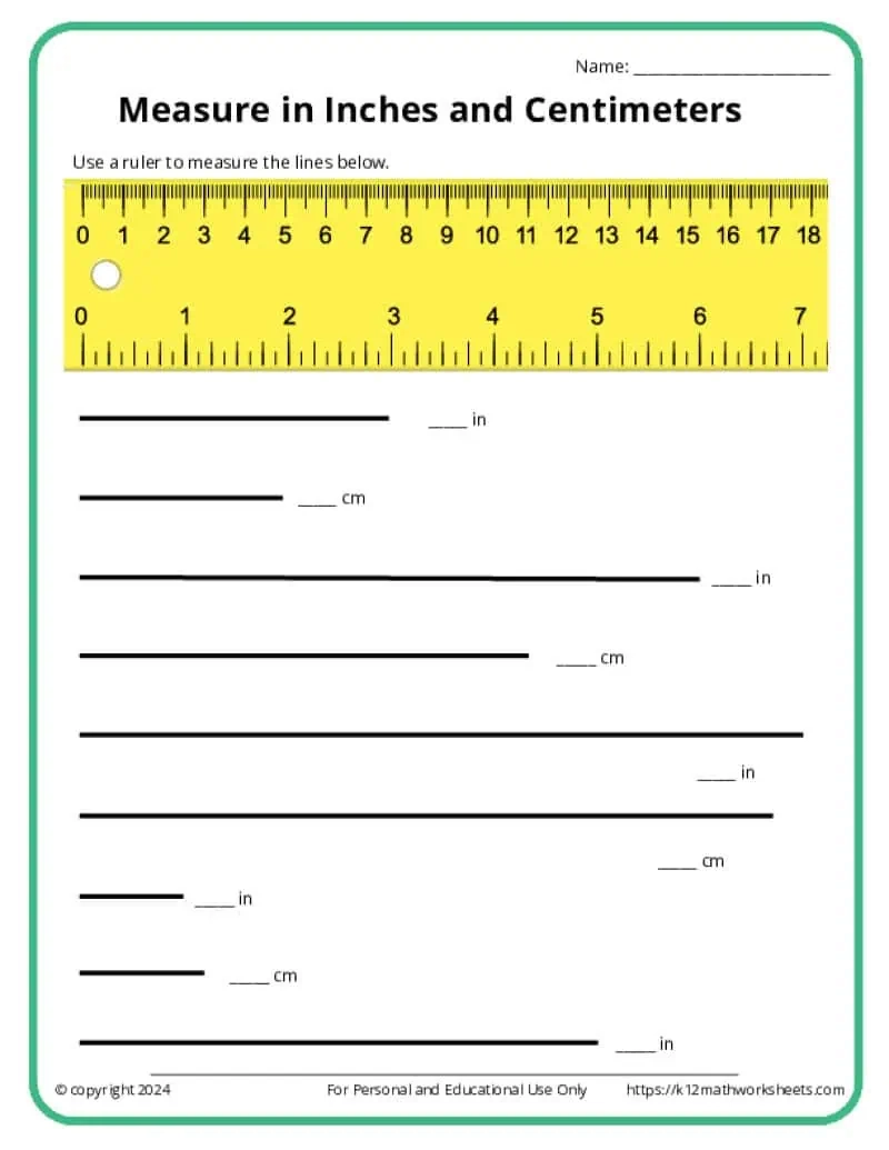 Free Printable Measurement Worksheets Grade 2