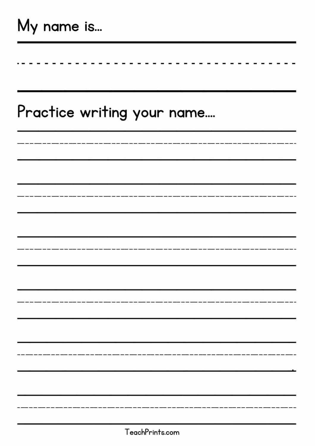 Free Printable Worksheets For Writing Names