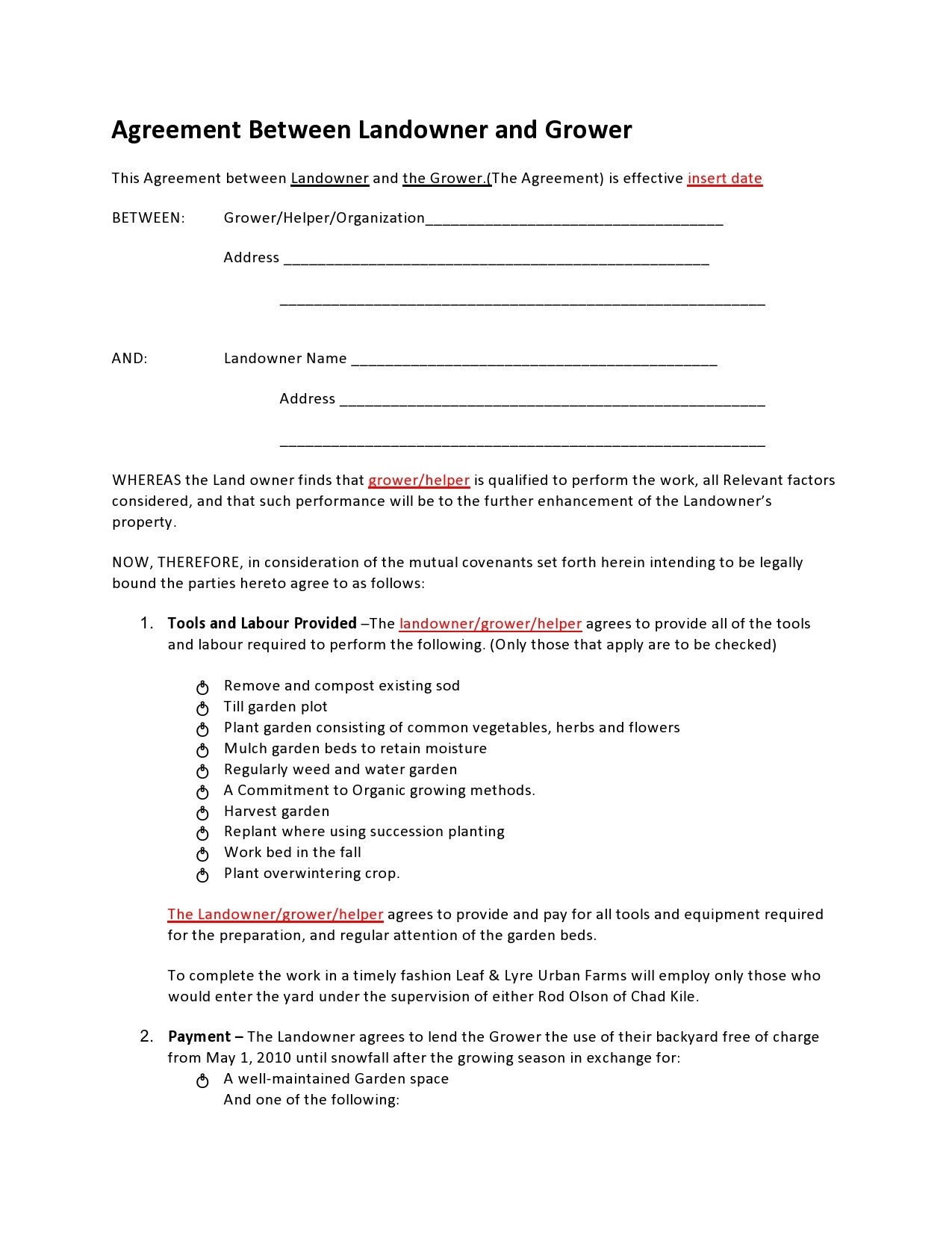 37 FREE Land Lease Agreements Word amp PDF TemplateLab