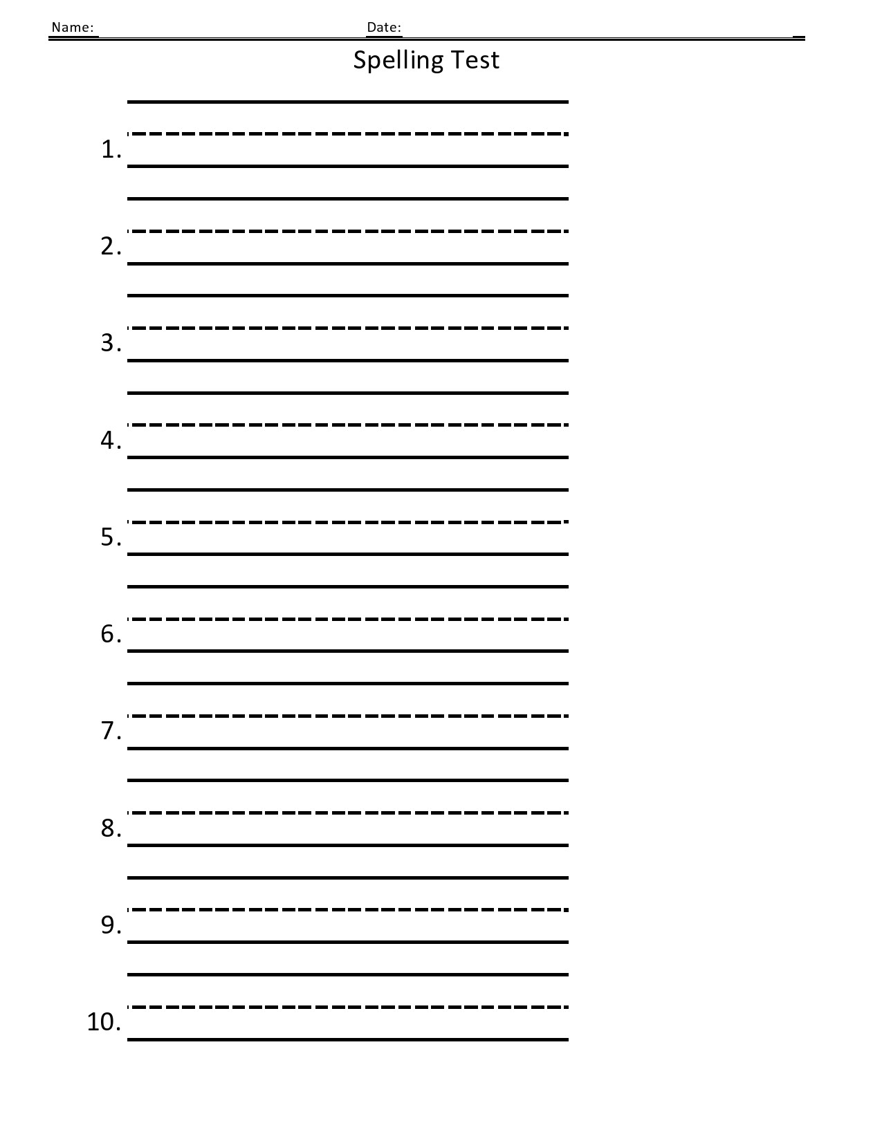 38 Printable Spelling Test Templates Word amp PDF TemplateLab