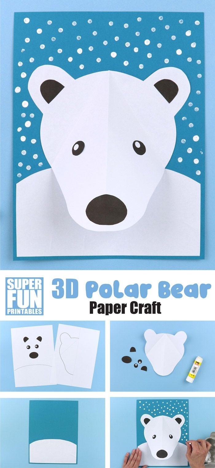3D Polar Bear Craft For Kids