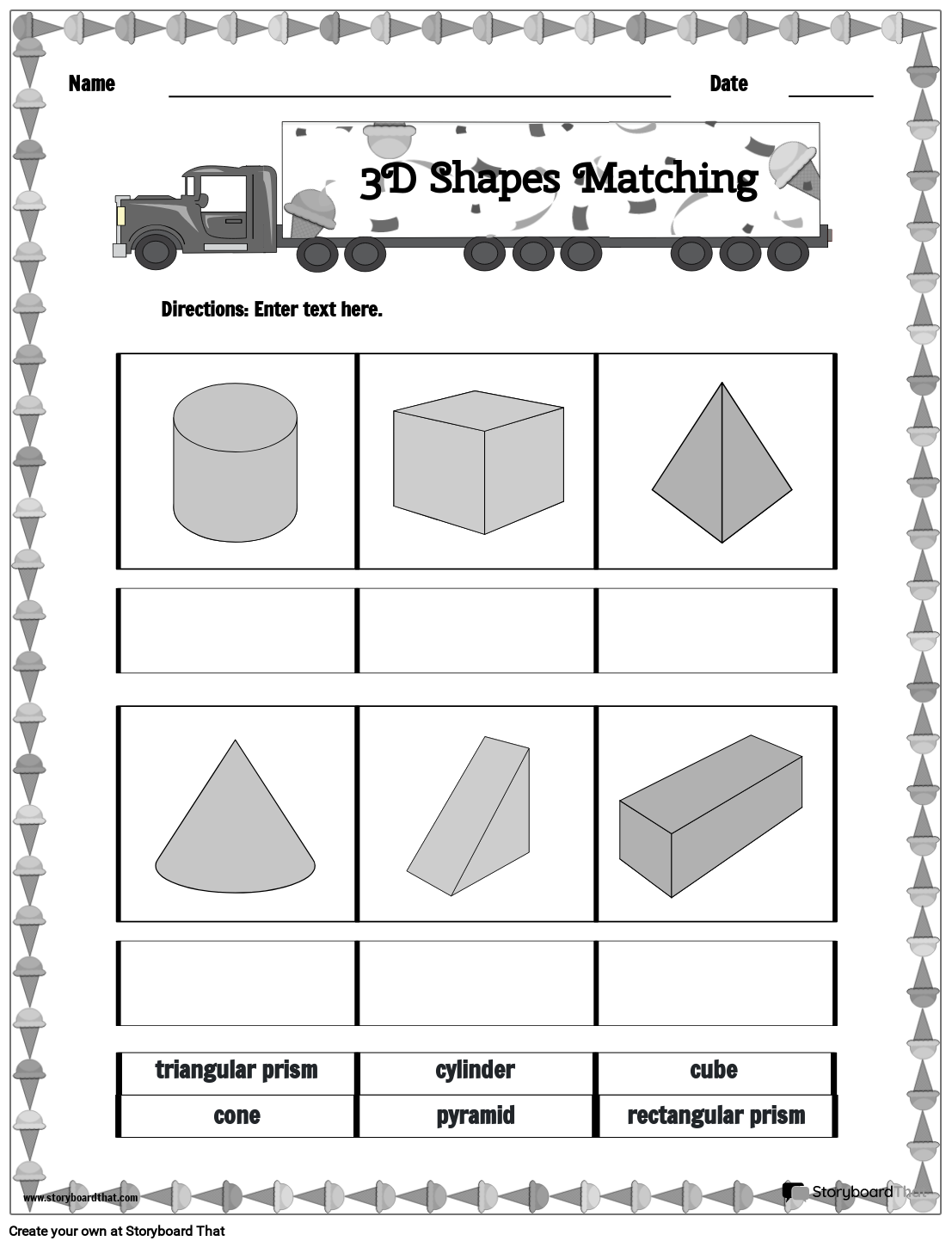 3D Shapes Worksheets Free amp Printable From Storyboard That