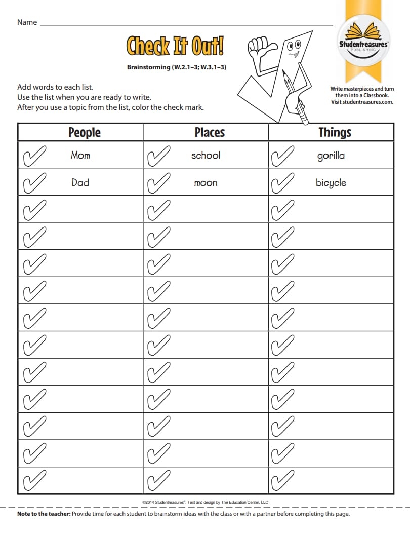 3rd Grade Writing Worksheets Word Lists And Activities 