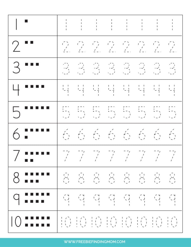 4 Free Number Tracing Worksheets 1 20 PDF Downloads Freebie 