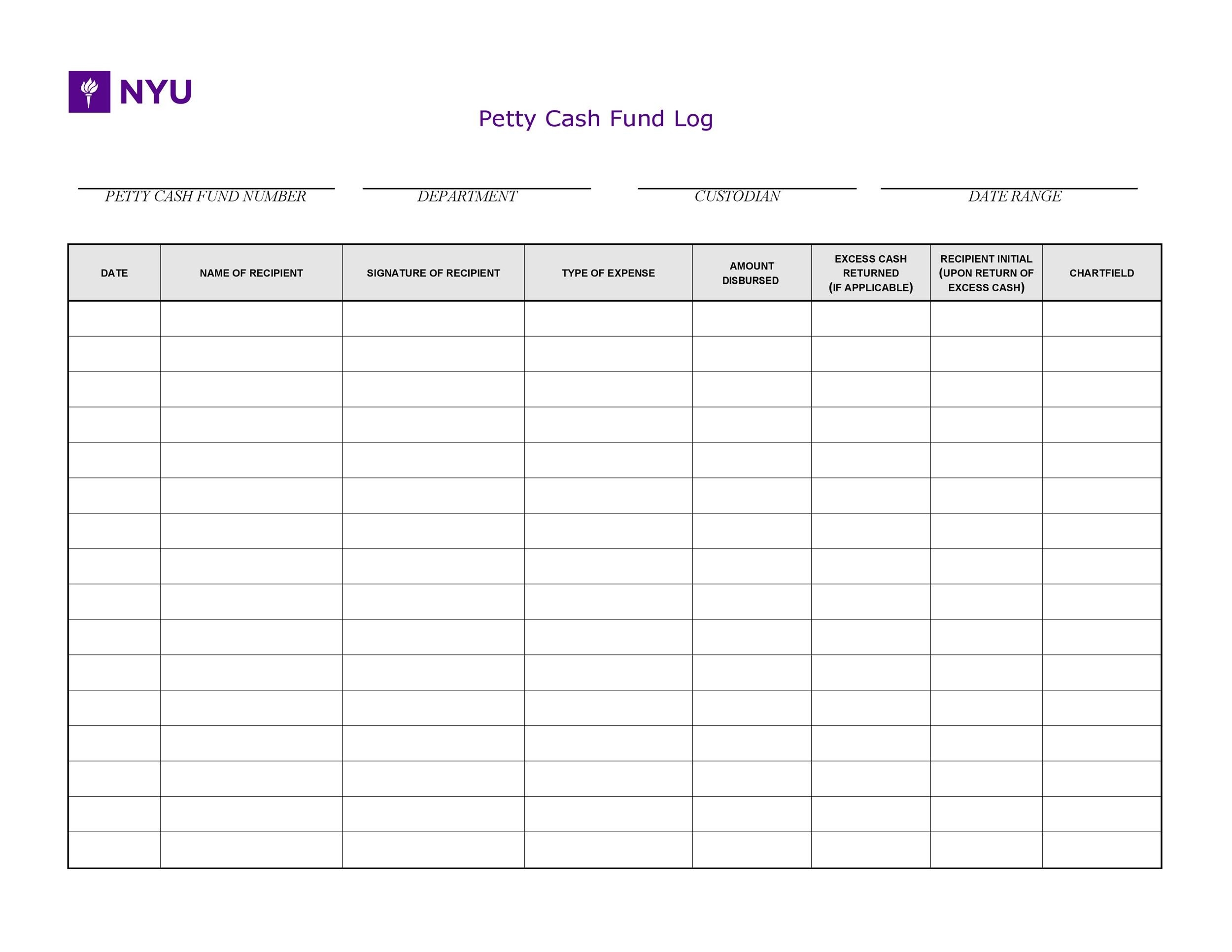40 Petty Cash Log Templates amp Forms Excel PDF Word TemplateLab