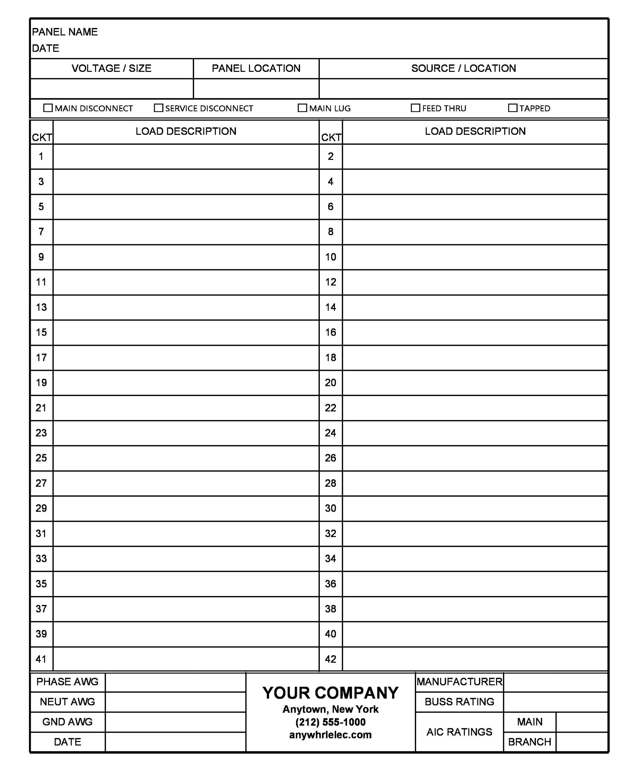 42 Fillable Panel Schedule Templates Excel amp Word TemplateLab