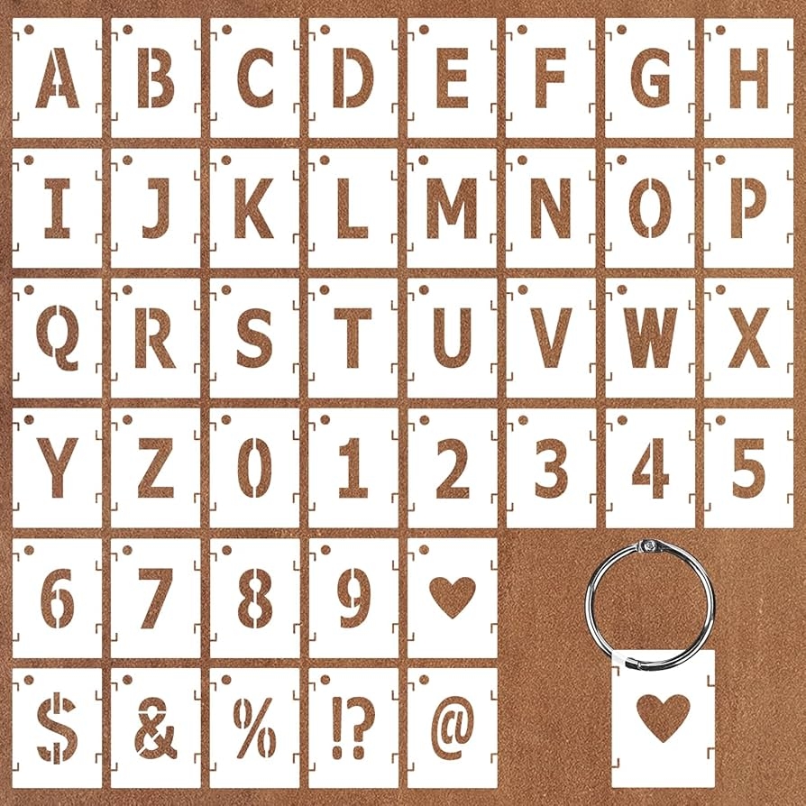 42pcs Letter And Number Templates 2 Inch Reusable Numbers Symbol 