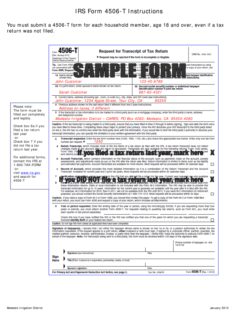 4506 T Printable Form