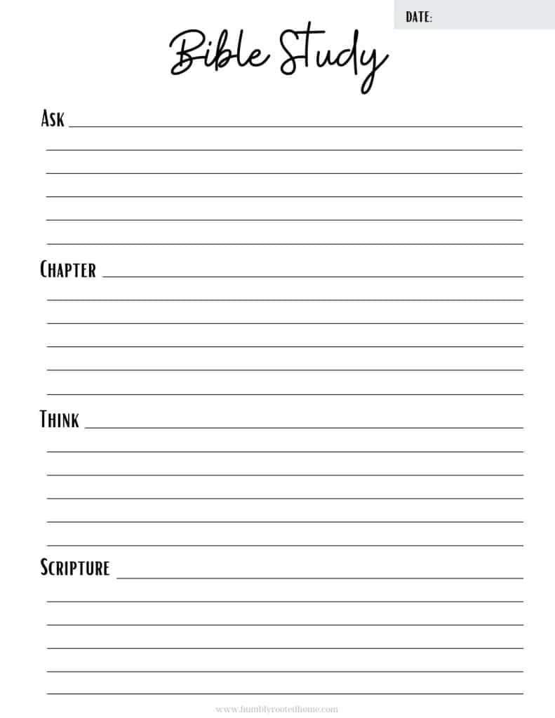 Bible Study Worksheets For Adults Printable