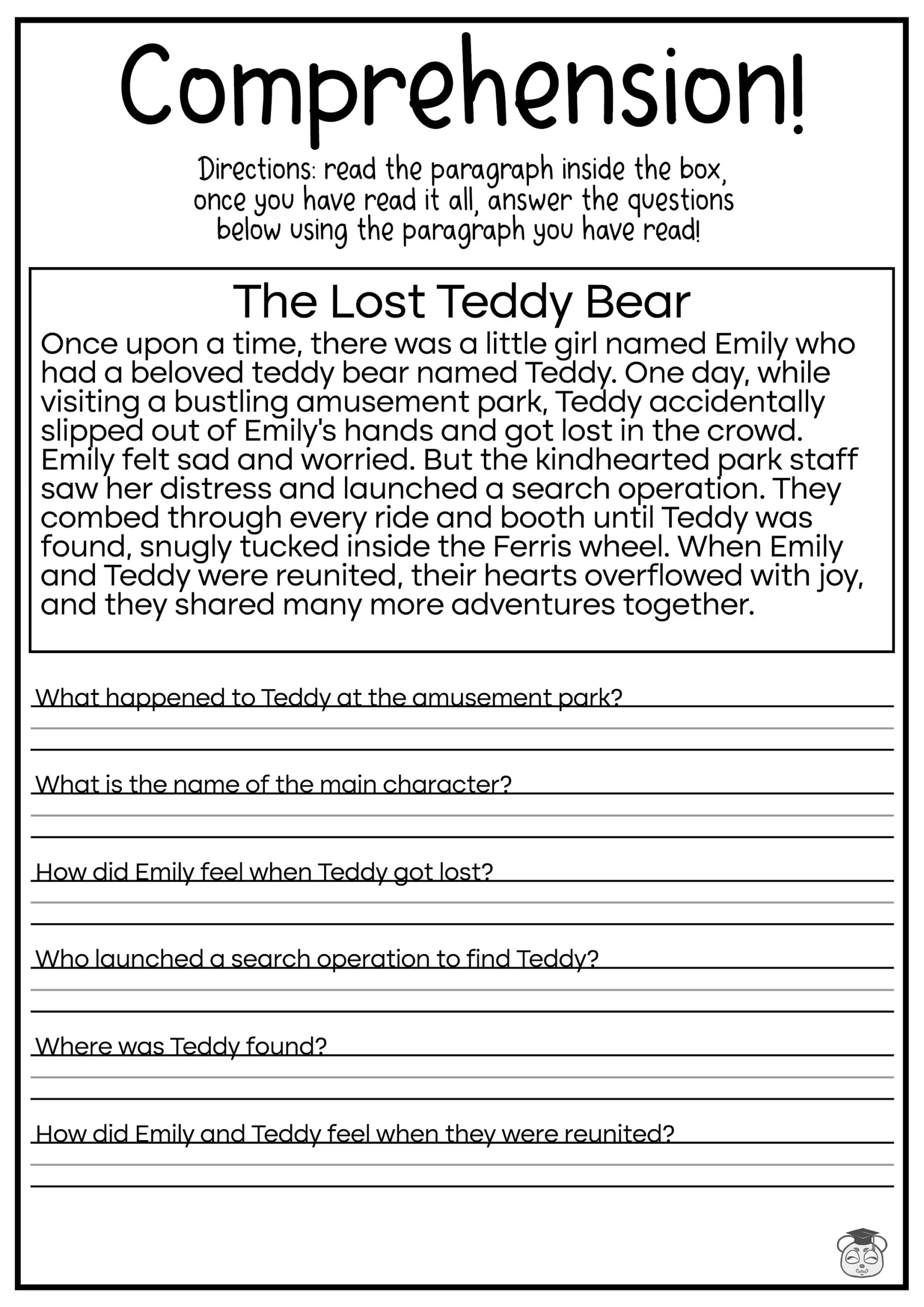 Printable Comprehension Worksheets For Year 5
