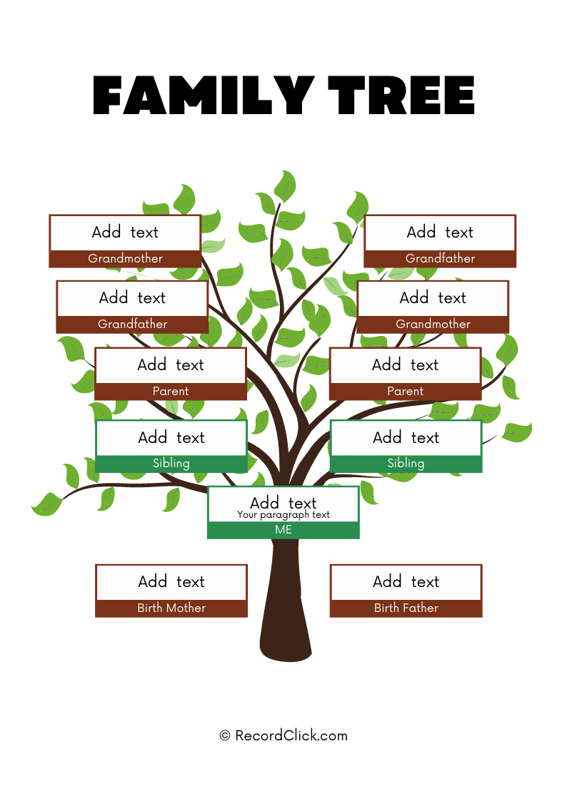 Family Tree Template Free Printable