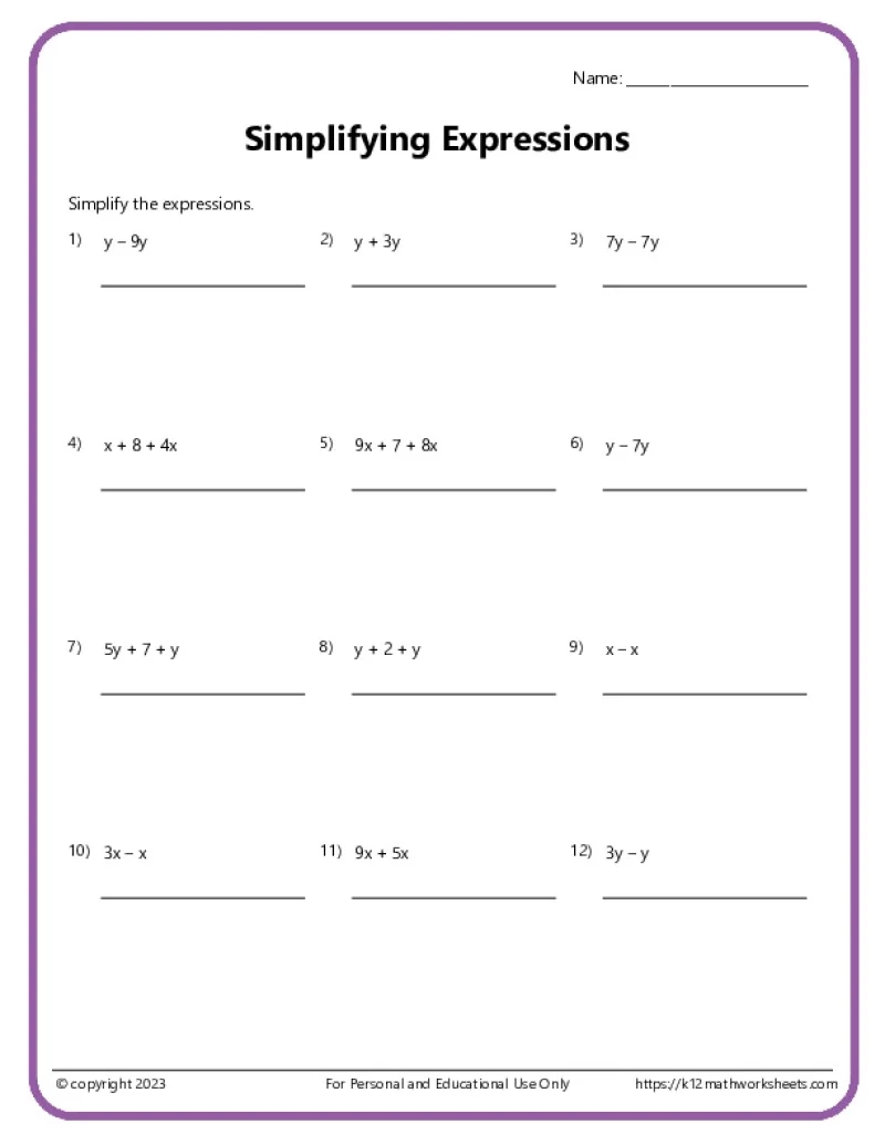 Free Printable School Worksheets 6th Grade