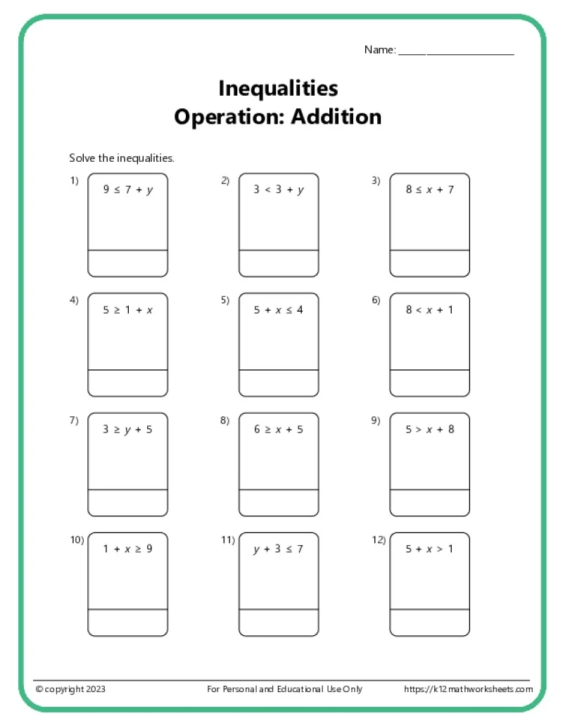 6th Grade Math Worksheets