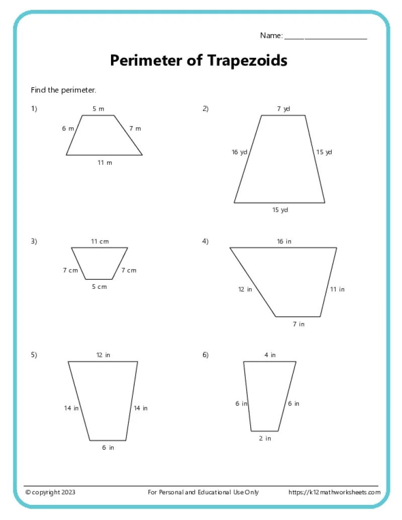 7th Grade Geometry Worksheets