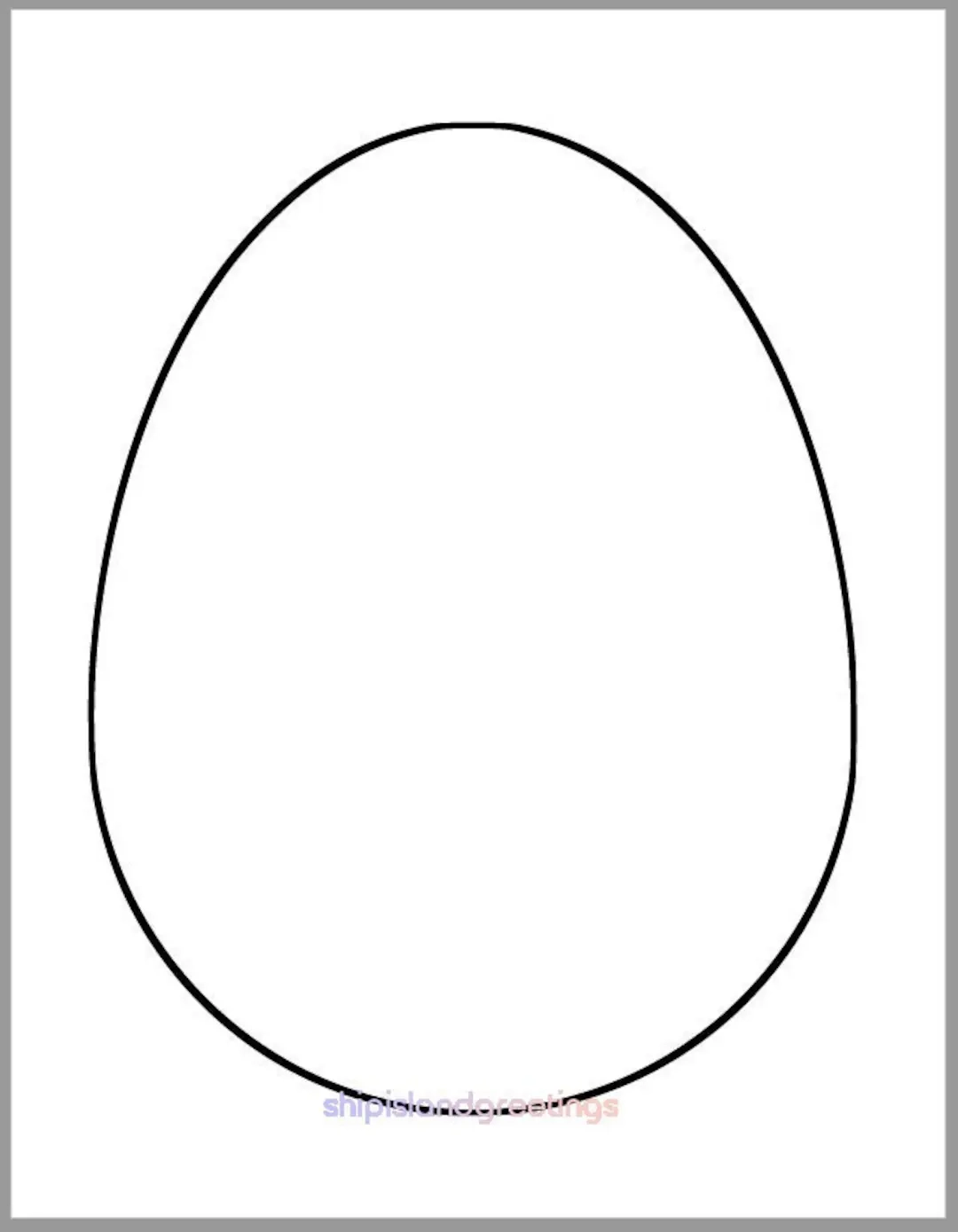 9 Inch Easter Egg Template printable Easter Egg easter Egg Hunt 