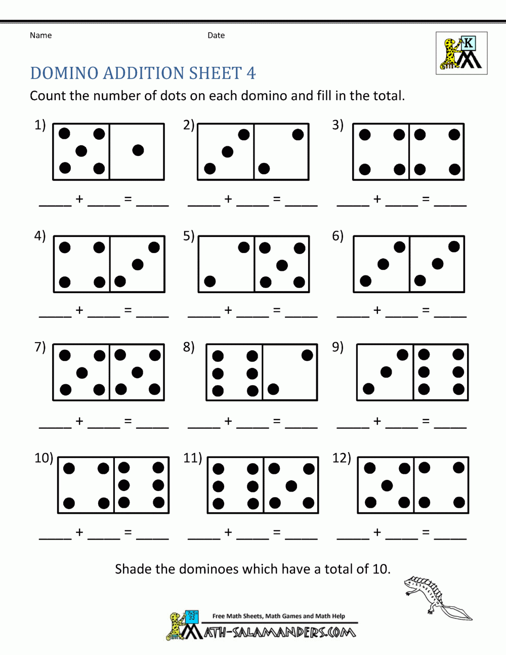 Addition Math Printable Worksheets