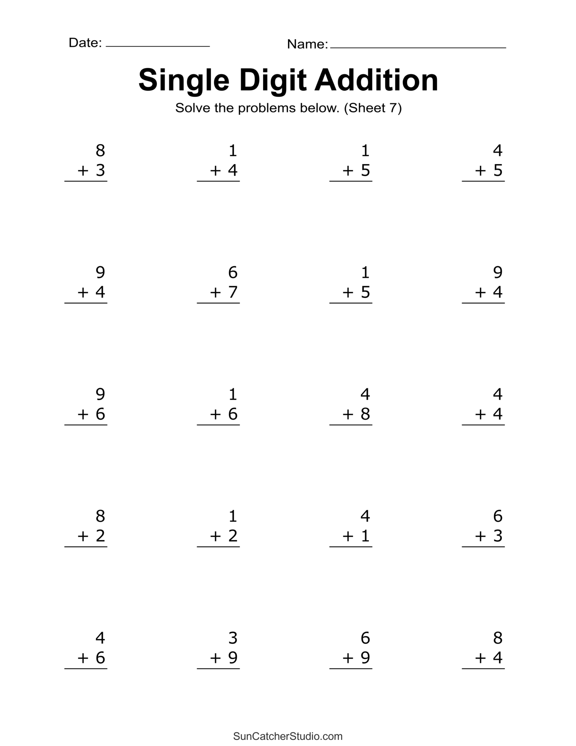1st Grade Printable Math Worksheets Free