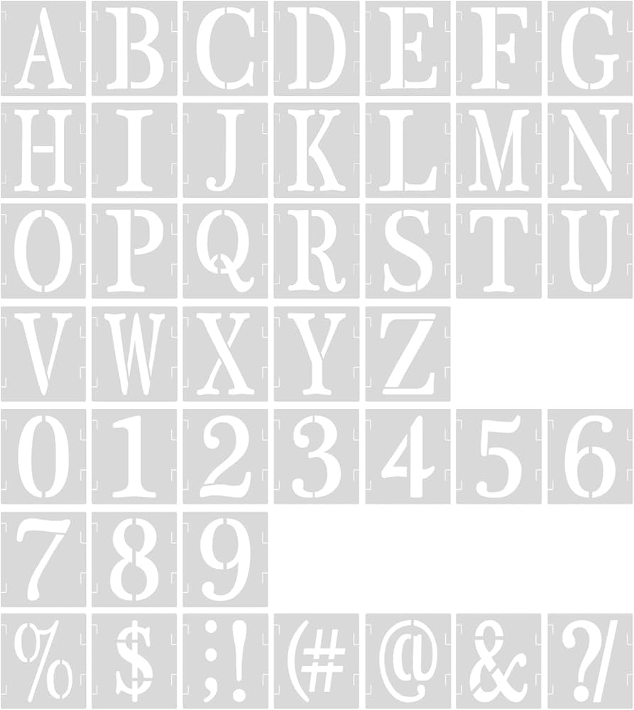 AIEX 43pcs 2 Inch Letter amp Number Templates Reusable Plastic 