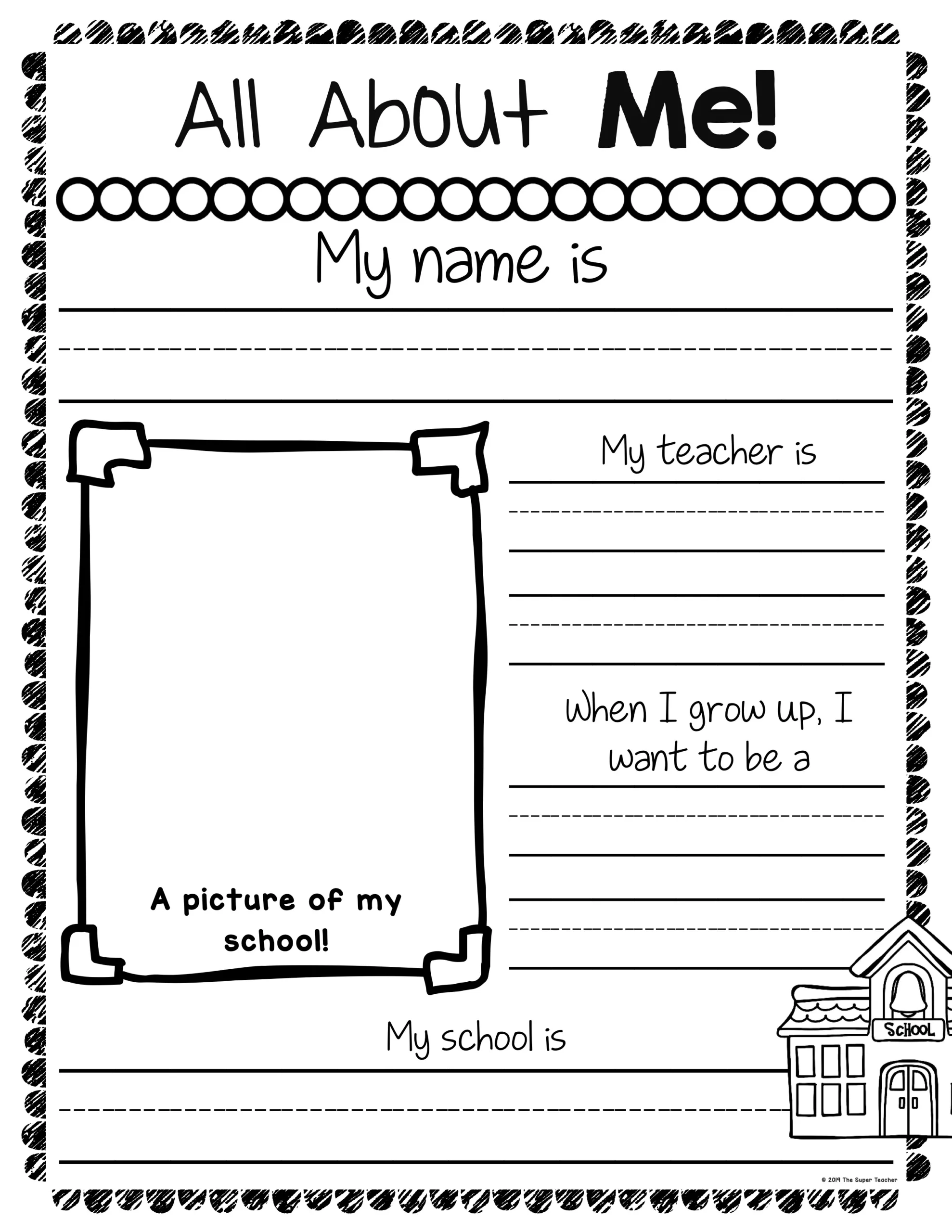 All About Me Worksheets