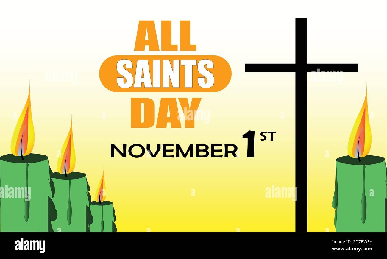 All Saints Day Poster Or Banner Vector Design Stock Vector Image 