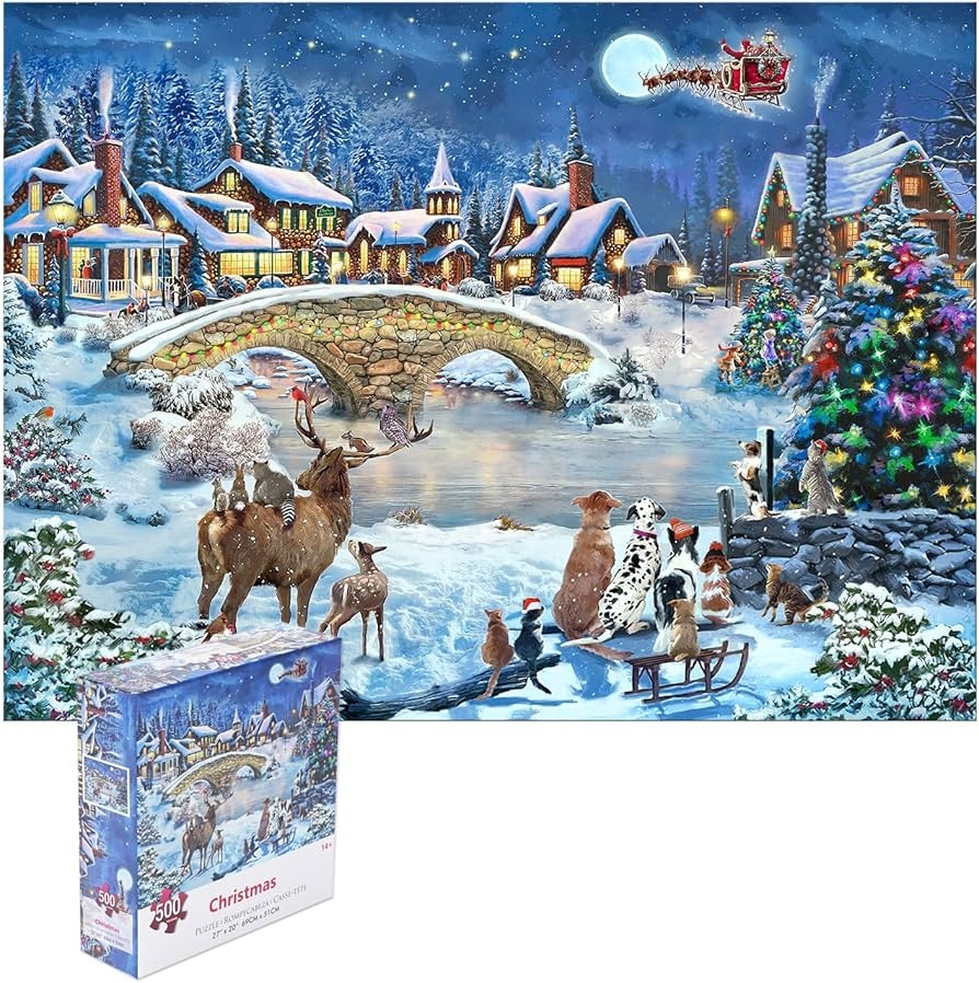 Amazon Christmas Puzzle Eve 500 Pieces Jigsaw Puzzles For 